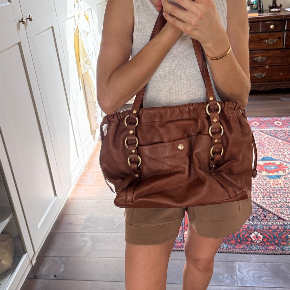J. Crew Tan Leather Shoulder Bag 100% leather - Picture 6 of 12